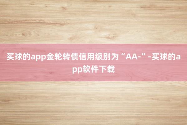 买球的app金轮转债信用级别为“AA-”-买球的app软件下载