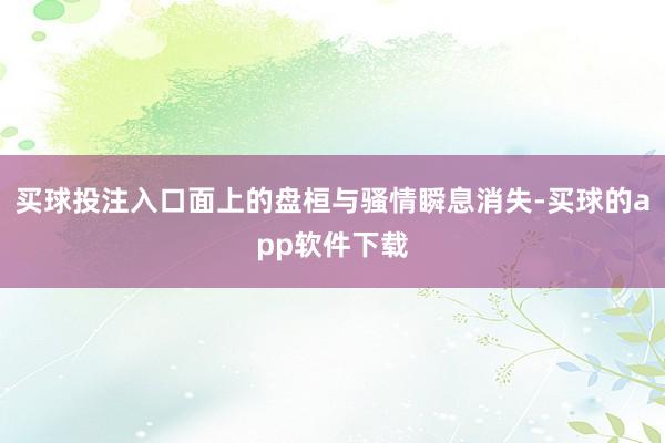 买球投注入口面上的盘桓与骚情瞬息消失-买球的app软件下载