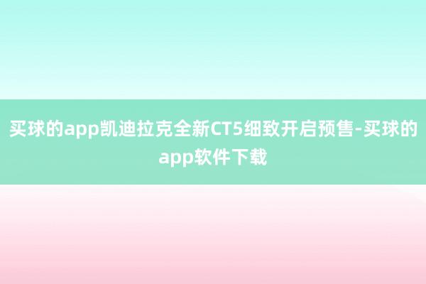 买球的app凯迪拉克全新CT5细致开启预售-买球的app软件下载