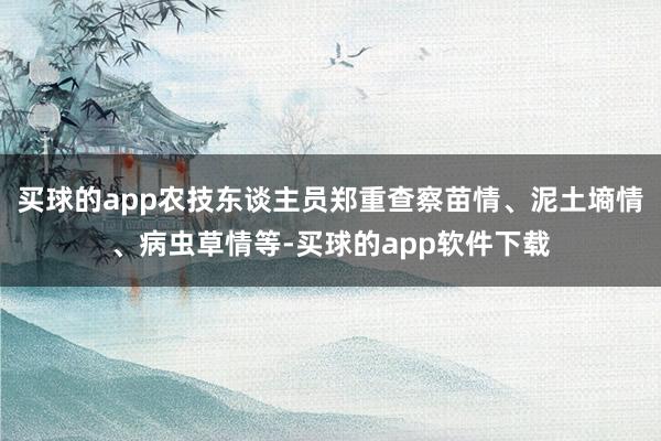 买球的app农技东谈主员郑重查察苗情、泥土墒情、病虫草情等-买球的app软件下载