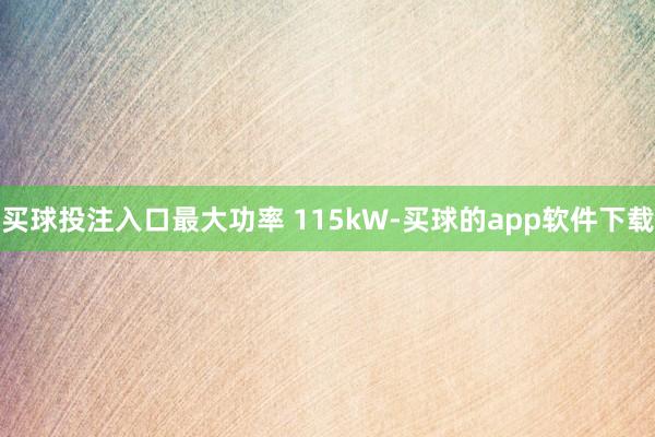 买球投注入口最大功率 115kW-买球的app软件下载
