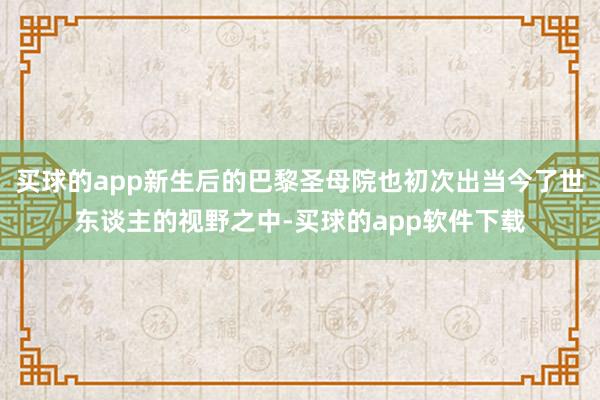 买球的app新生后的巴黎圣母院也初次出当今了世东谈主的视野之中-买球的app软件下载