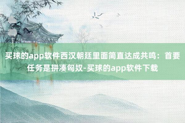买球的app软件西汉朝廷里面简直达成共鸣：首要任务是拼凑匈奴-买球的app软件下载