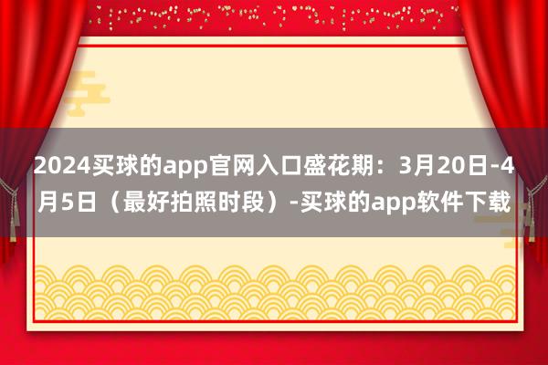 2024买球的app官网入口盛花期：3月20日-4月5日（最好拍照时段）-买球的app软件下载