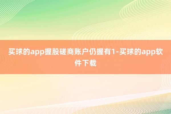 买球的app握股磋商账户仍握有1-买球的app软件下载