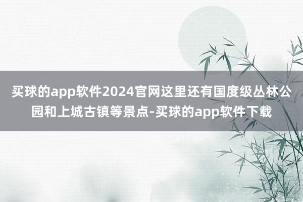 买球的app软件2024官网这里还有国度级丛林公园和上城古镇等景点-买球的app软件下载