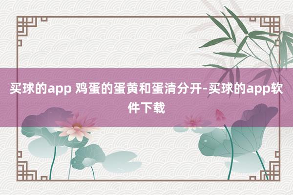 买球的app 鸡蛋的蛋黄和蛋清分开-买球的app软件下载