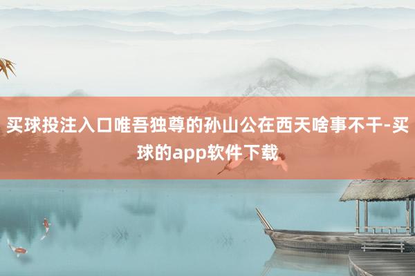 买球投注入口唯吾独尊的孙山公在西天啥事不干-买球的app软件下载