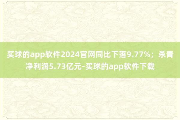 买球的app软件2024官网同比下落9.77%；杀青净利润5.73亿元-买球的app软件下载