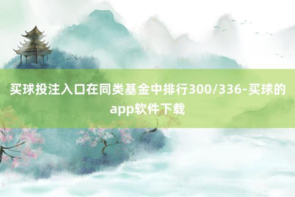 买球投注入口在同类基金中排行300/336-买球的app软件下载