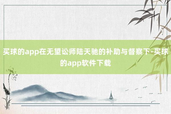 买球的app在无望讼师陆天驰的补助与督察下-买球的app软件下载