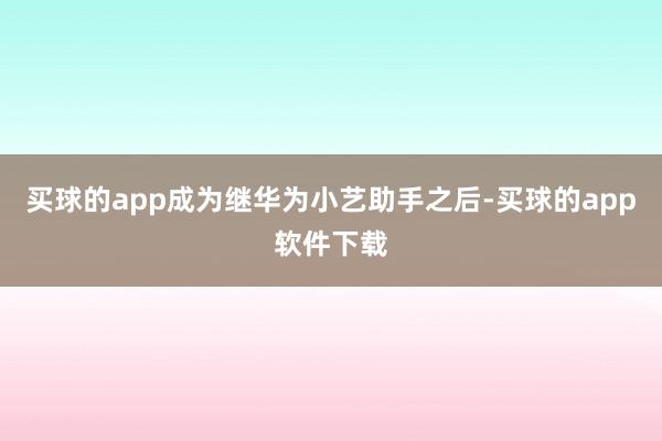 买球的app成为继华为小艺助手之后-买球的app软件下载