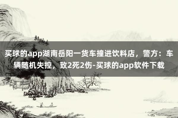 买球的app湖南岳阳一货车撞进饮料店，警方：车辆随机失控，致2死2伤-买球的app软件下载