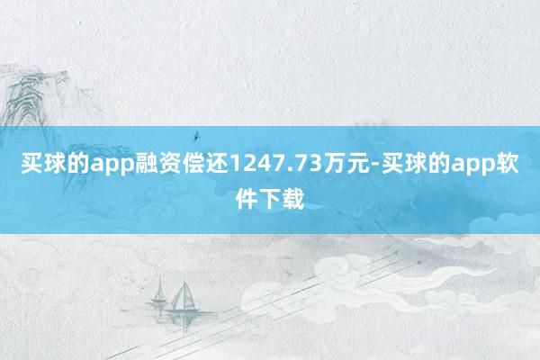 买球的app融资偿还1247.73万元-买球的app软件下载